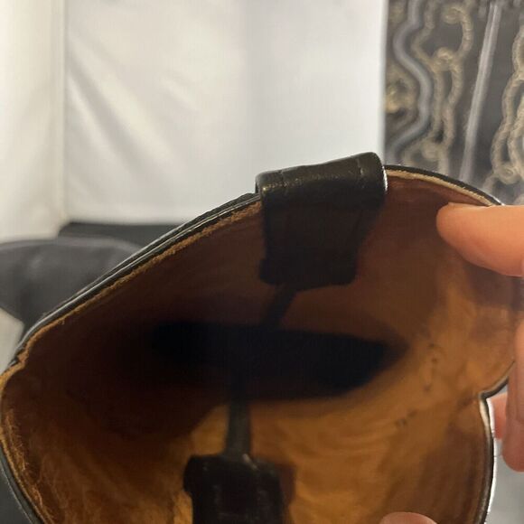 Rancho Mens Black Leather Western Boots Size US 8 EE Made In Mexico CM 27 EE - Picture 9 of 15